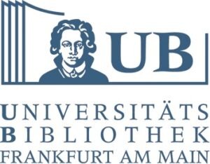 Logo of the University Library J.C. Senckenberg, showing the head of Johann Wolfgang von Goethe above the claim "Universitätsbibliothek Frankfurt am main"